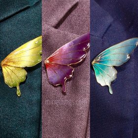 Handmade Butterfly Fairy Wing Brooch – Glitter Gradient Resin Pins | Whimsical Fantasy Jewelry | Gift for Her | Nature-Inspired Accessories
