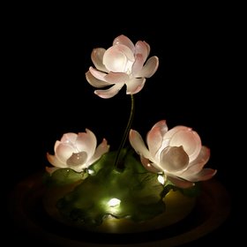Handmade Mini Lotus Flower Pond Ambience Night Light Rechargeable Lamp